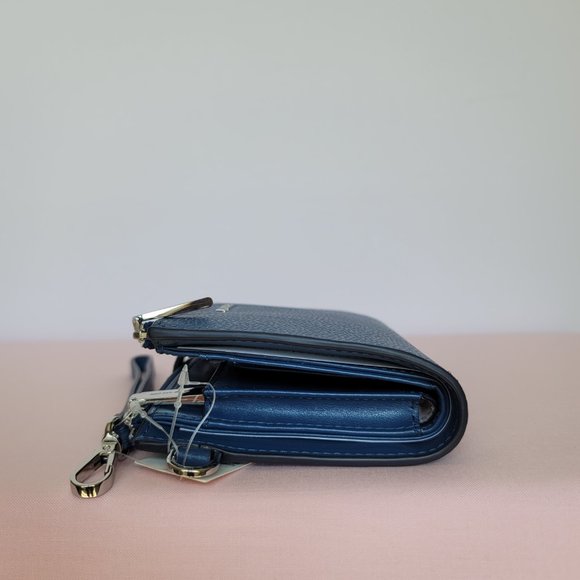 MICHAEL KORS Jet Set Double Zip Pebbled Leather Wristlet-River Blue 🎈$114.⭐ - Picture 11 of 16